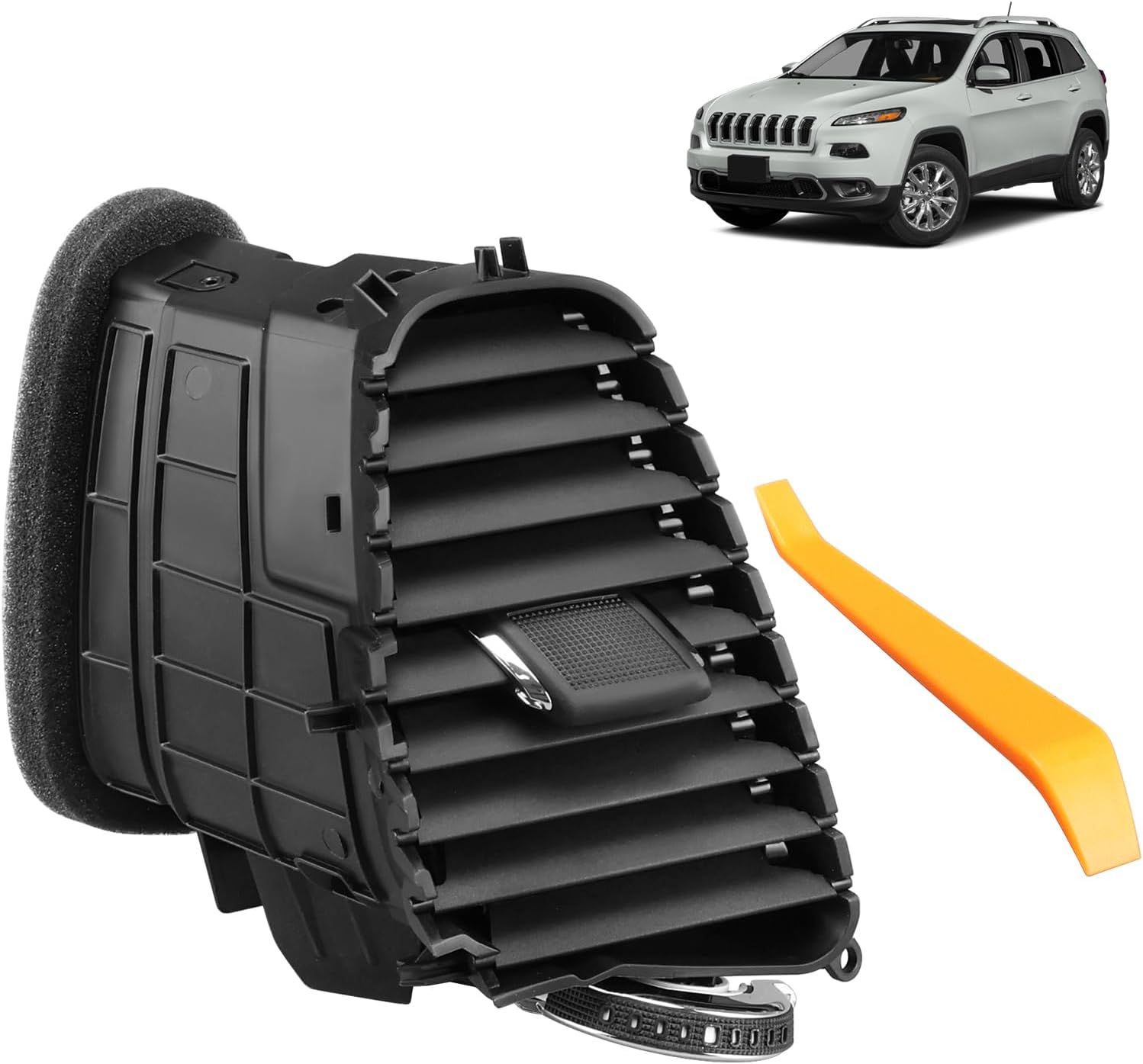 COOL STAR Driver Side Dash AC Heat Air Vent Compatible with Jeep Cherokee 2014-2023 Replace 1WG57DX9AC Left Dash Panel Air Vent