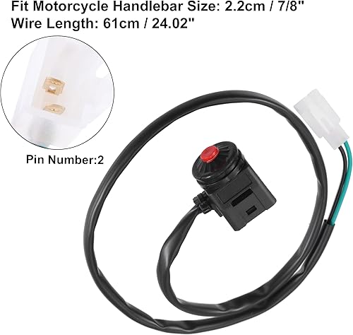 Miniatura 3 de X AUTOHAUX 7/8 "motocicleta manillar control cuerno interruptor interruptor interruptor de la motocicleta interruptor de parada botón plástico goma