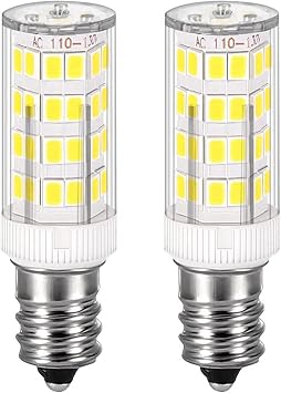 E12 لمبة إضاءة LED 4W مكافئة 40W C7 لمبات بديلة من النوع B شمعدان قاعدة لمبة ضوء النهار غير قابلة للخلل أبيض 6000K 2 Pack