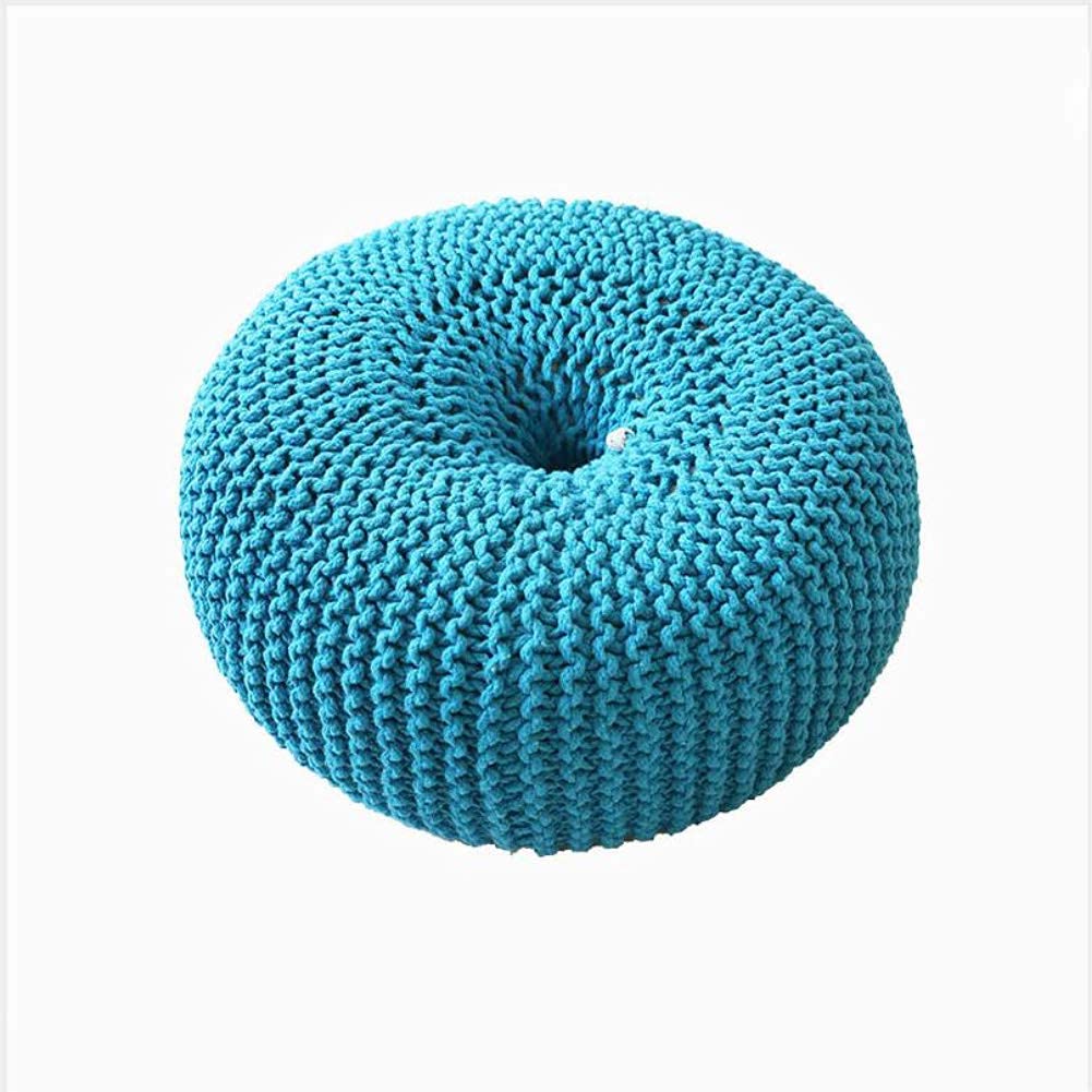 Pouf repose-pieds tricoté main, petit banc en maille confortable