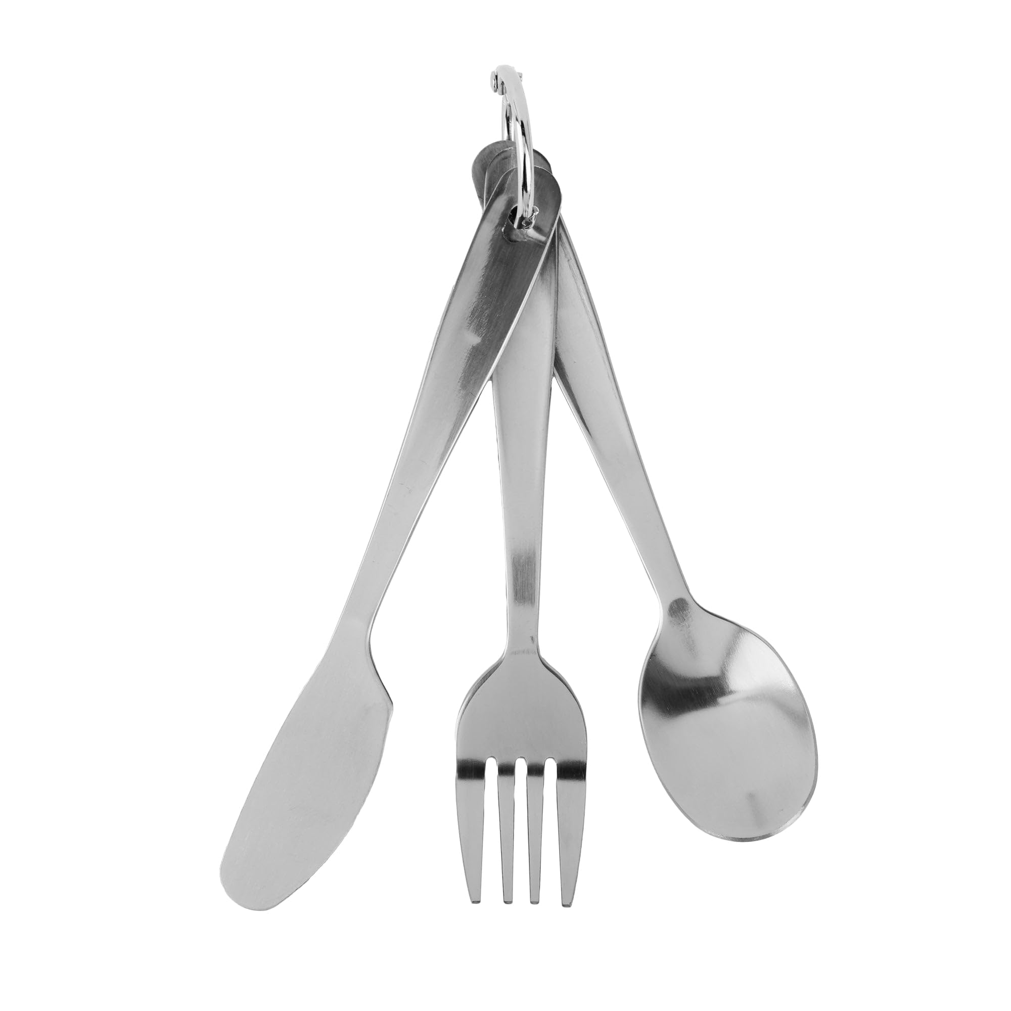 Coghlan's Stainless Steel Cutlery Set – 3-Piece Flatware with Fork, Knife, Spoon, and Convenient Storage Ring for Camping, Hiking, and Outdoor Adventures, Durable Tableware
