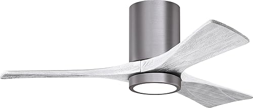 Miniatura 22 de Matthews IR3HLK-BRBR-MWH-60 Irene - Ventilador de techo para exteriores de 60 pulgadas con luz LED y control remoto y pared, 3 cuchillas de madera,