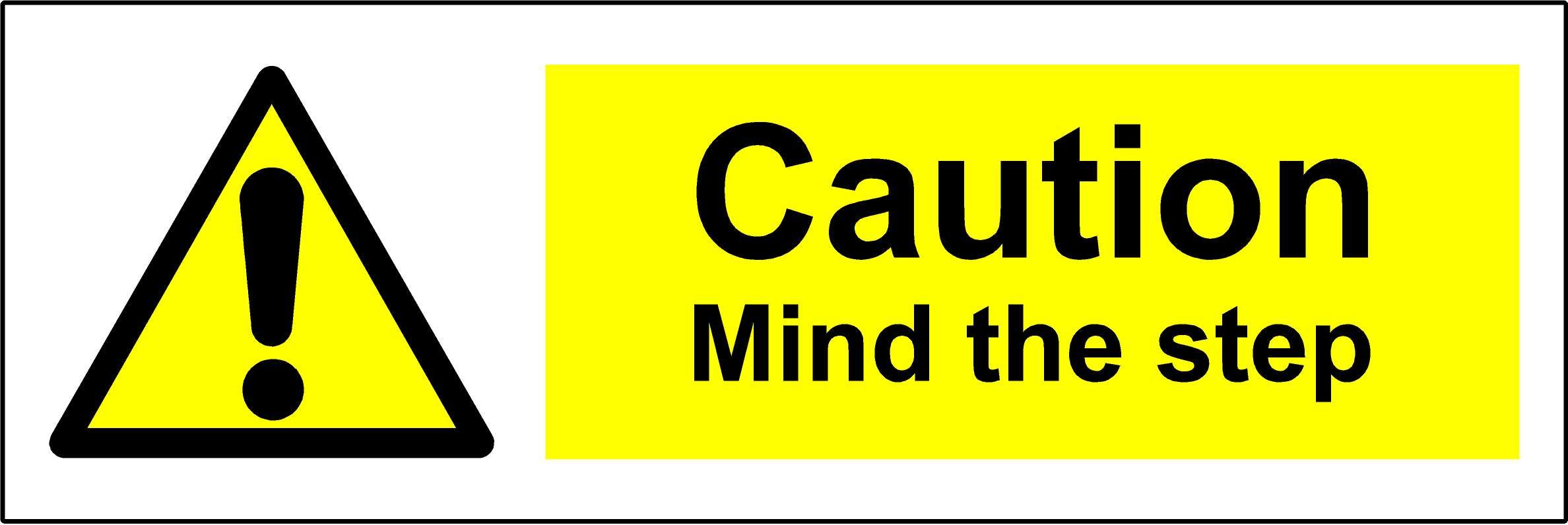 Cartello Di Sicurezza 'Caution Mind The Step' – Adesivo Riposizionabile 300x100 Mm – Conforme EN ISO 7010
