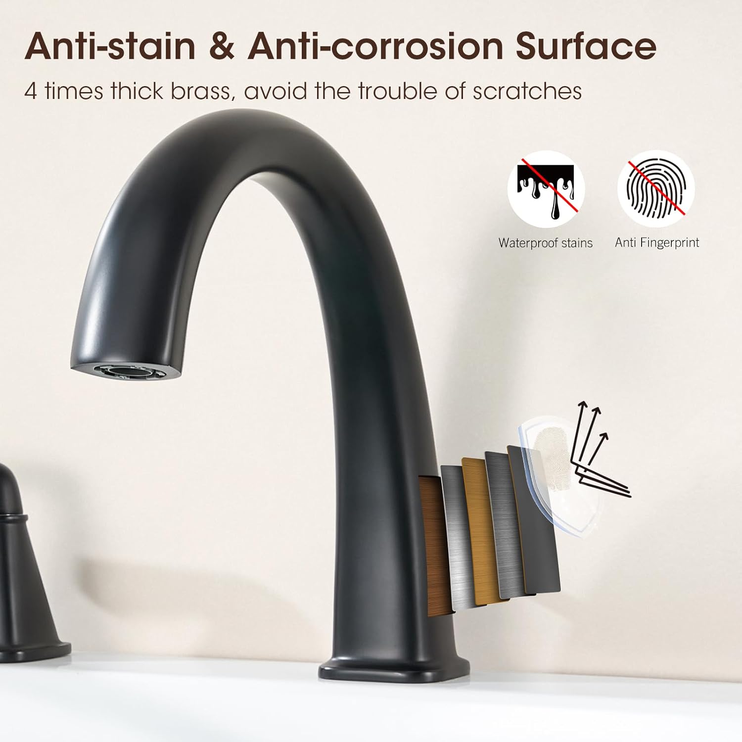 New Roman Tub Faucet with Sprayer, Bathtub Faucet Set Deck Mount, Brass 4 Hole Bath Tub Faucet Set High Flow, with 2 Handle with Valve Diverter with Hoses, 18-24in Widespread Classic Matte Black