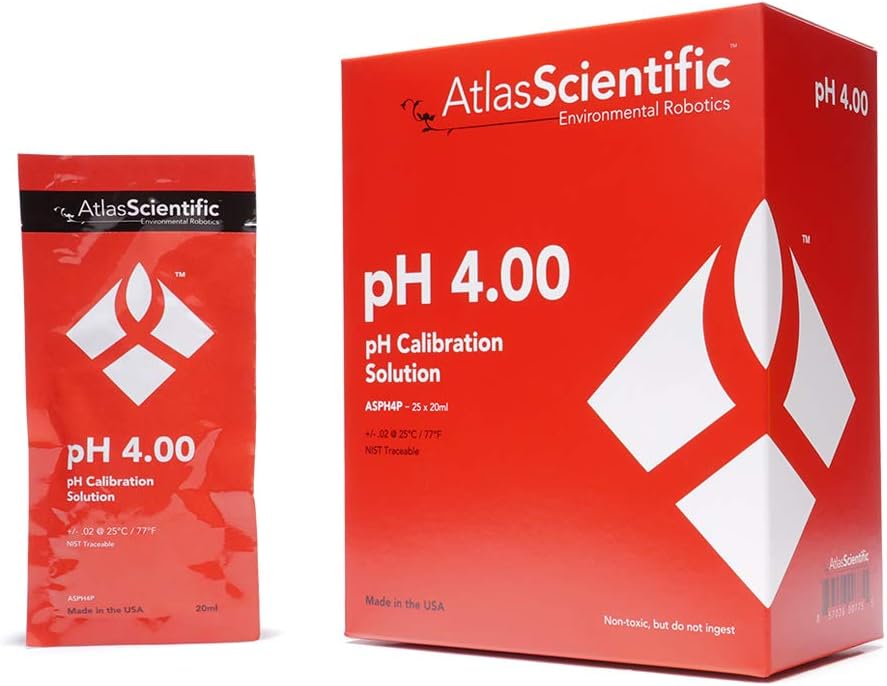 Atlas Scientific pH 4.00 Calibration Solution Pouches (Box of 25)