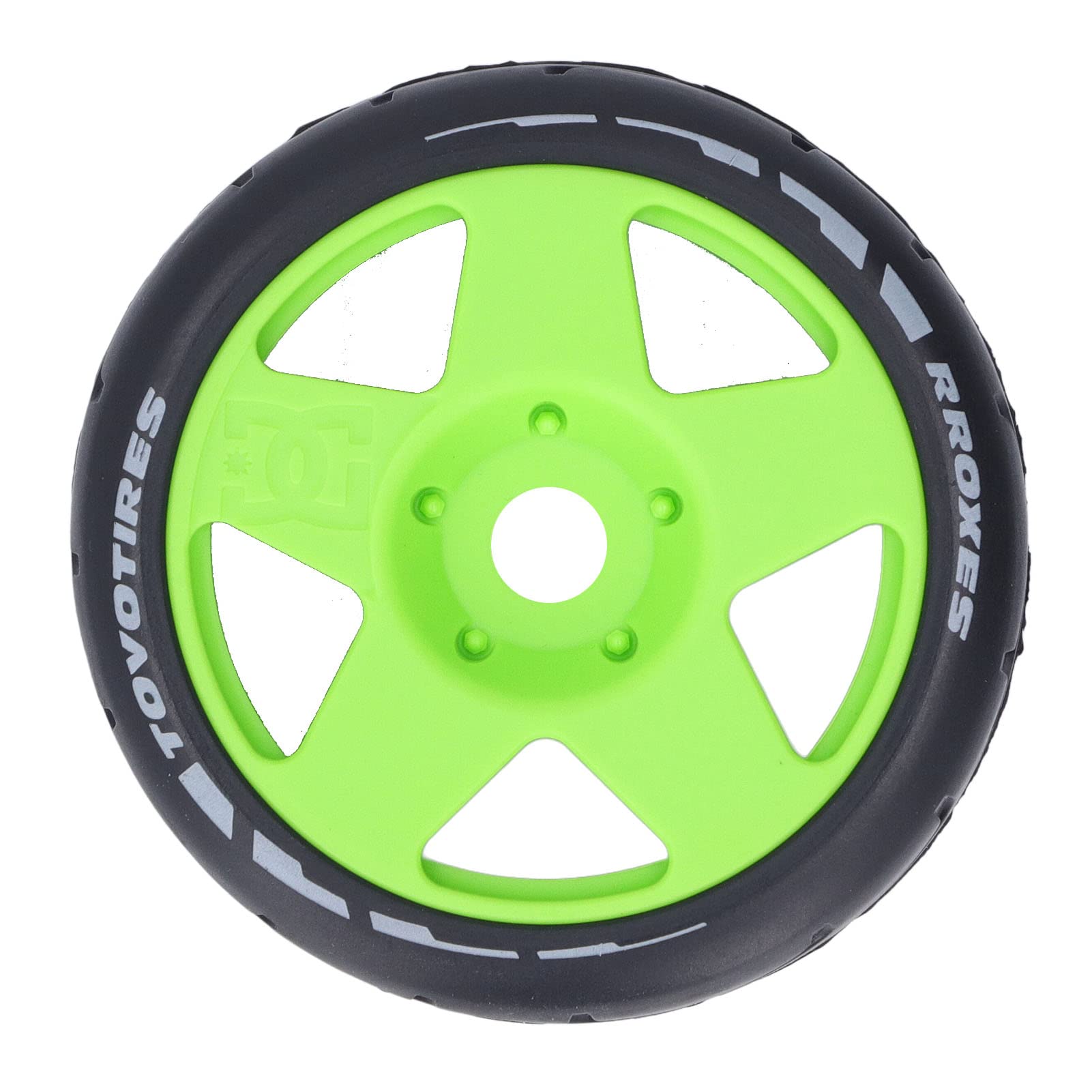 Rimes de Ruedas de plástico para Carreras 1/8 RELAS RC RC con neumáticos de Goma de Agarre Fuertes 4 pcs (Verde)