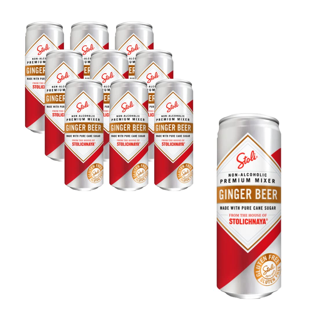 SNACKTIX STOLI Premium Ginger Beer Mixer 12 Fl Oz each, 12Pack