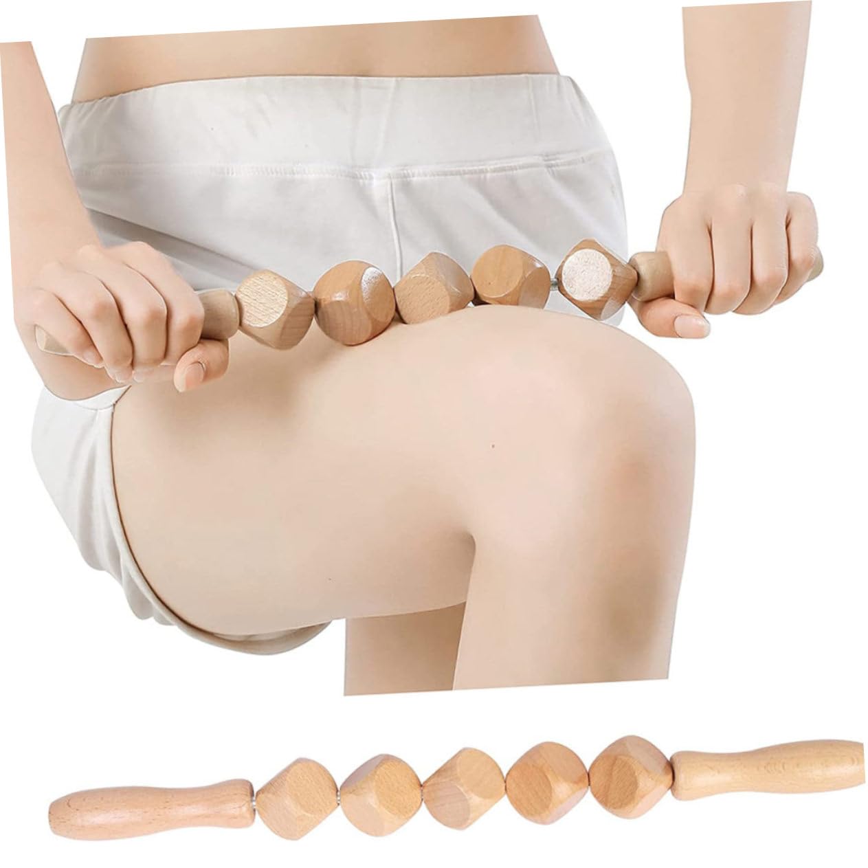 Masajeadores Musculares Manuales 2 Piezas de Madera para Masaje Corporal | Uso en Casa, Formato Varillas, para Yoga y Relajación, Apto para Adultos Mayores y Aficionados al Fitness