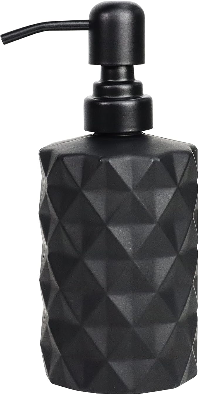 Topsky Glass Soap Dispenser with Metal Pump, 330ml Liquid Hand Soap