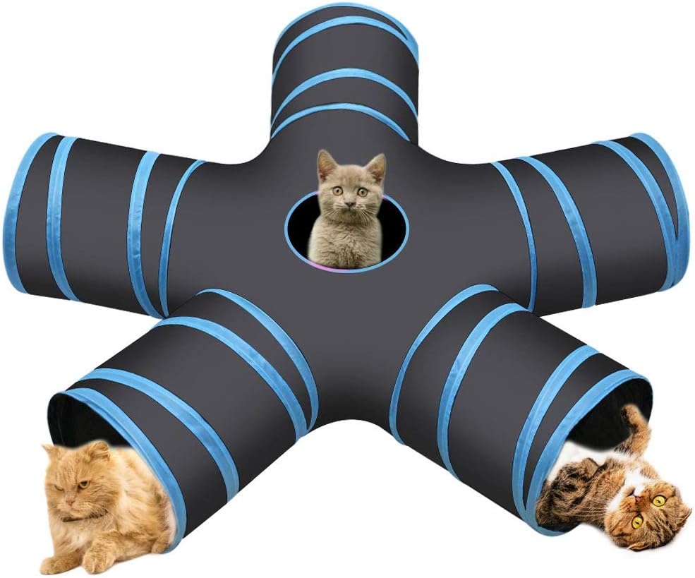 Cozy Vibe Tunnel Gatto,Pieghevole 5 Vie Cat Tunnel,Per Gatto,Cani