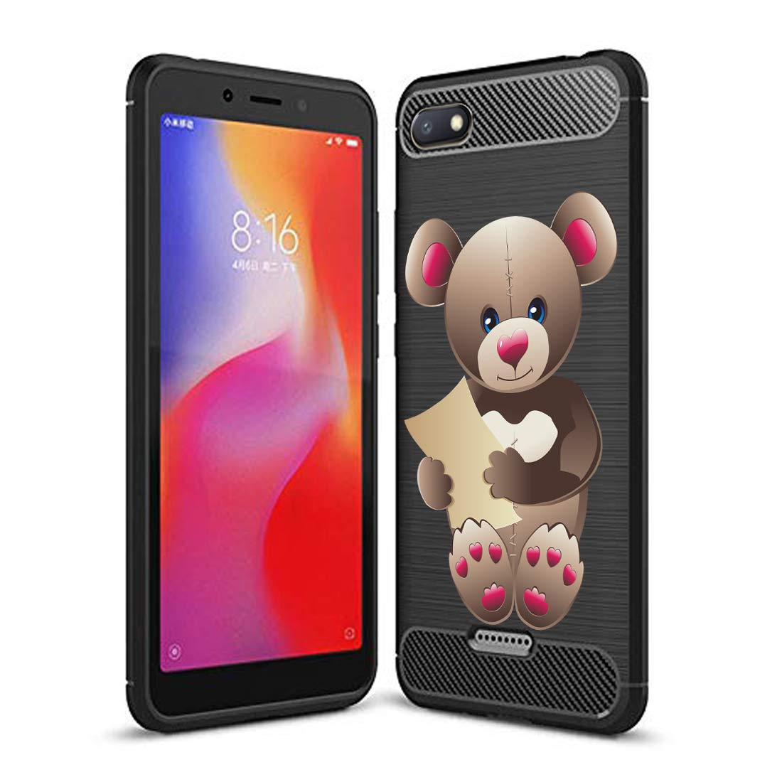 Nainz ''Lovely Teddy Bear'' Rugged Shockproof Rugged Armor TPU Drop Tested Back Cover Case for Redmi 6A (Redmi 6A Mobile Phone)