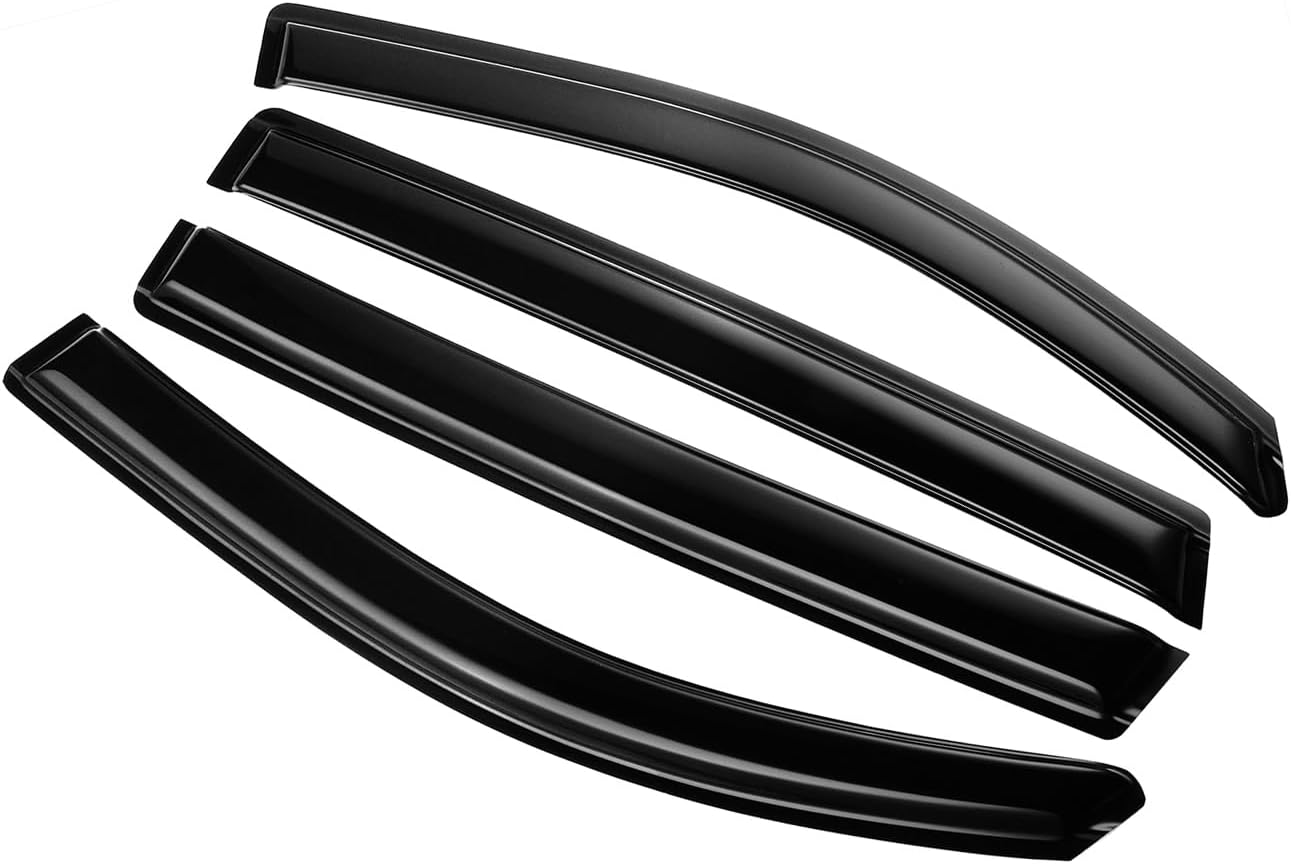 Tape-On Side Window Visor Deflectors for 2016-2022 Honda Pilot 4 Piece Set Smoke Tinted Rain Guards Shield Shade 94557