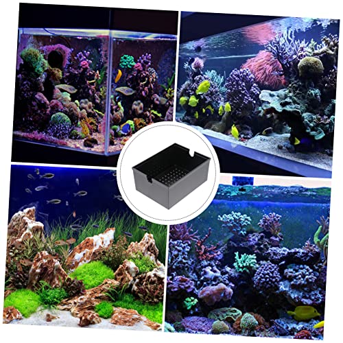 VANZACK Fish Tank Box Overflow Baffle Design Evenly Pored Trickle Plastic Black