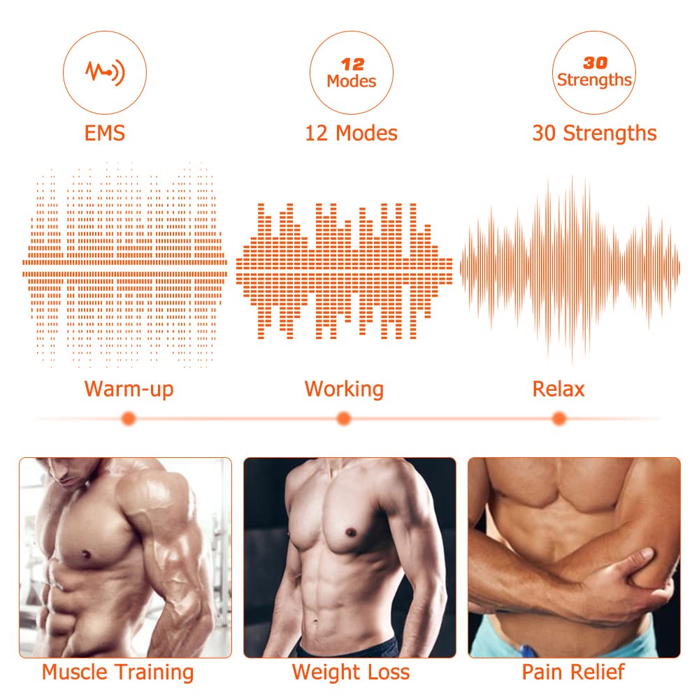 12Tryby 30Siły Kontrola Aplikacji Ems Stymulator Mięśni Odchudzający Pas Odchudzający Masażer Fitness Wibracja Talii Trener Mięśni Brzucha