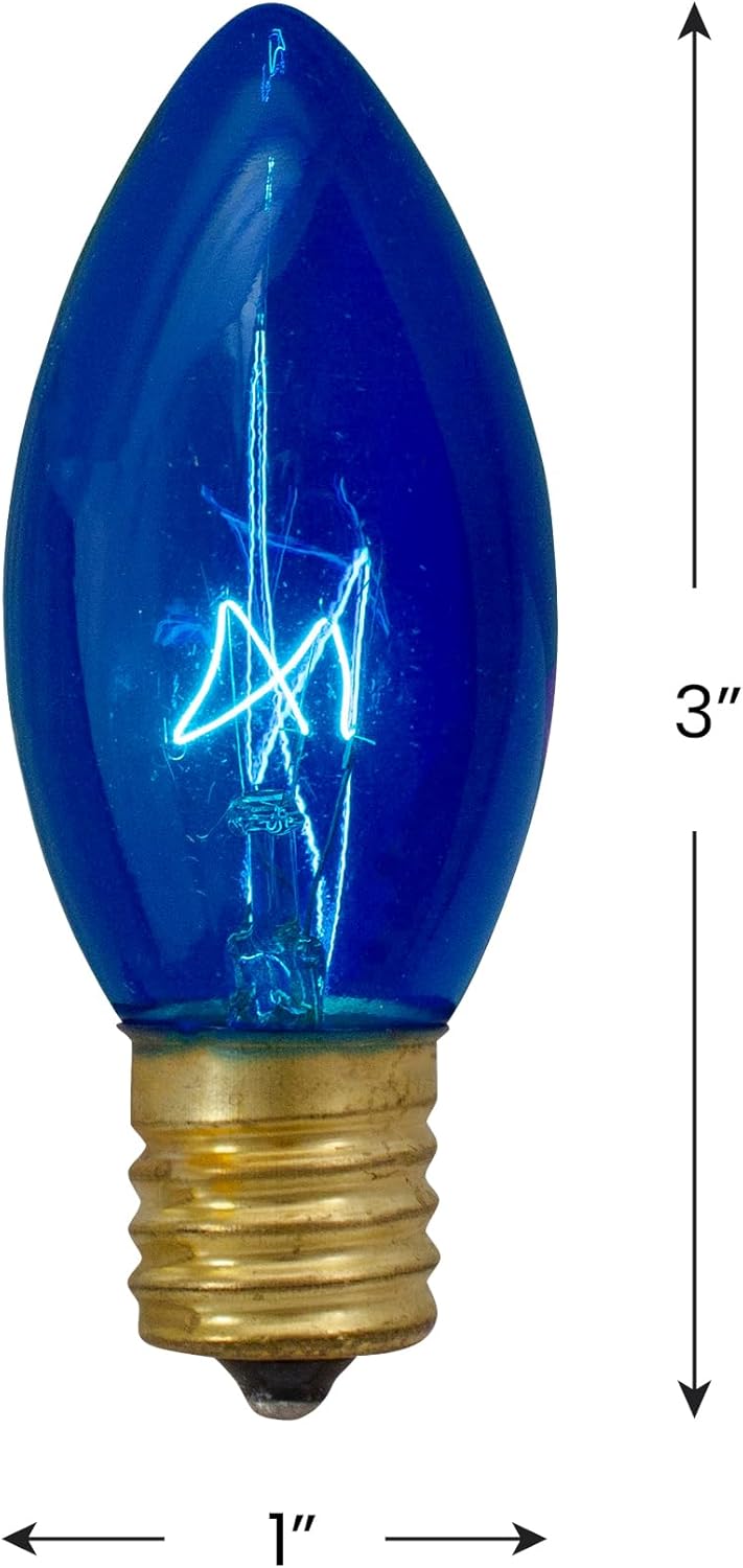 Northlight C9 Transparent Christmas Replacement Bulbs - Blue - 4ct