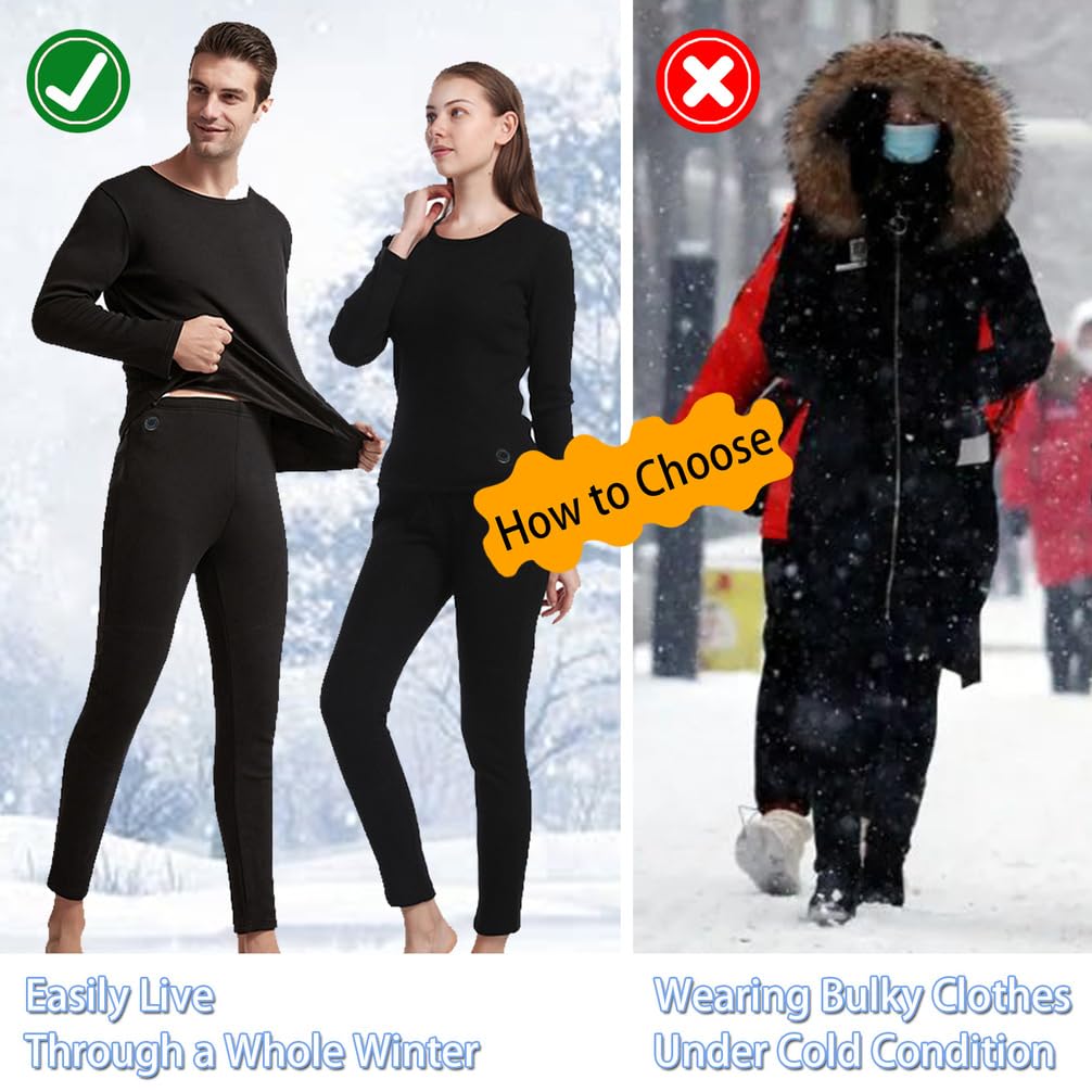 Completo Intimo Termico Riscaldato A 48 Zone per Uomo E Donna, Maglia E Pantaloni con Riscaldamento USB per Caccia, Ciclismo E Sci
