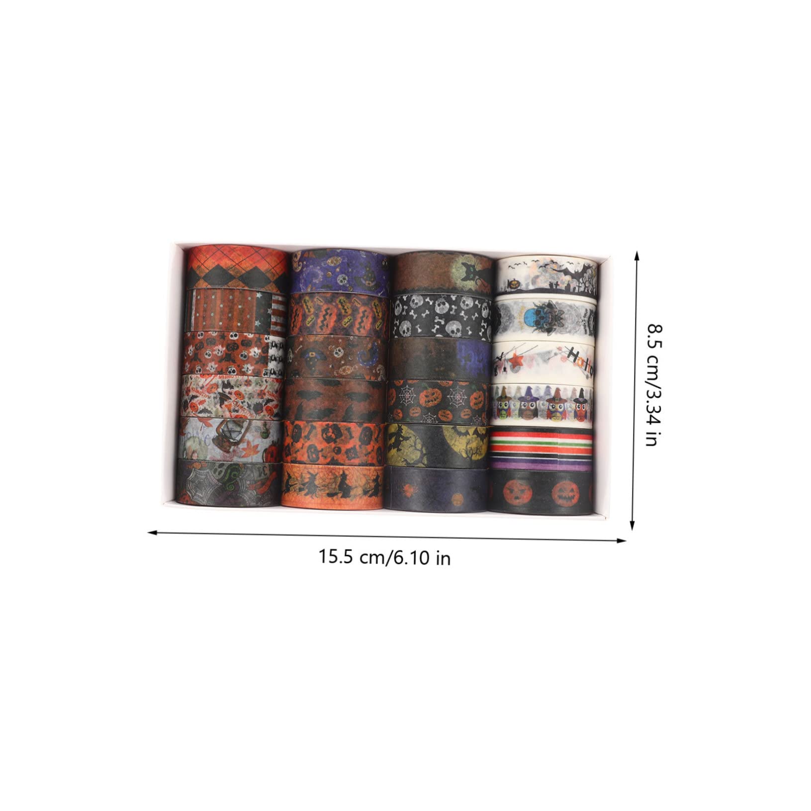 TEHAUX 72piezas Cintas Washi Decorativas De Halloween De Diseño Temático para Manualidades y Decoración De Fiestas Accesorios Creativos para Scrapbooking y Proyectos