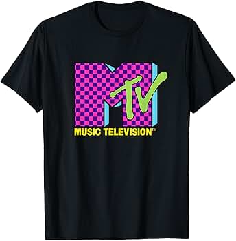 80s 企業　MTV MUSIC TELEVISION Tシャツ Amazon.com: MTV Music Television Retro 80's Neon Pink