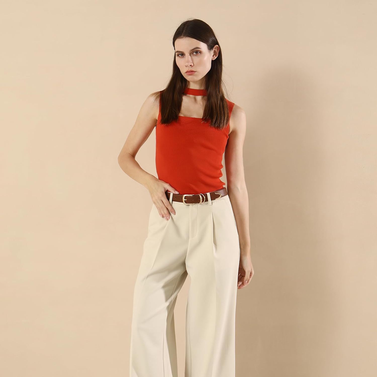 Women's Leather Belts with Gold Buckle Fashion Leather Waist Belt Elegant Ladies Belts for Jeans Gifts for Women - Image 6