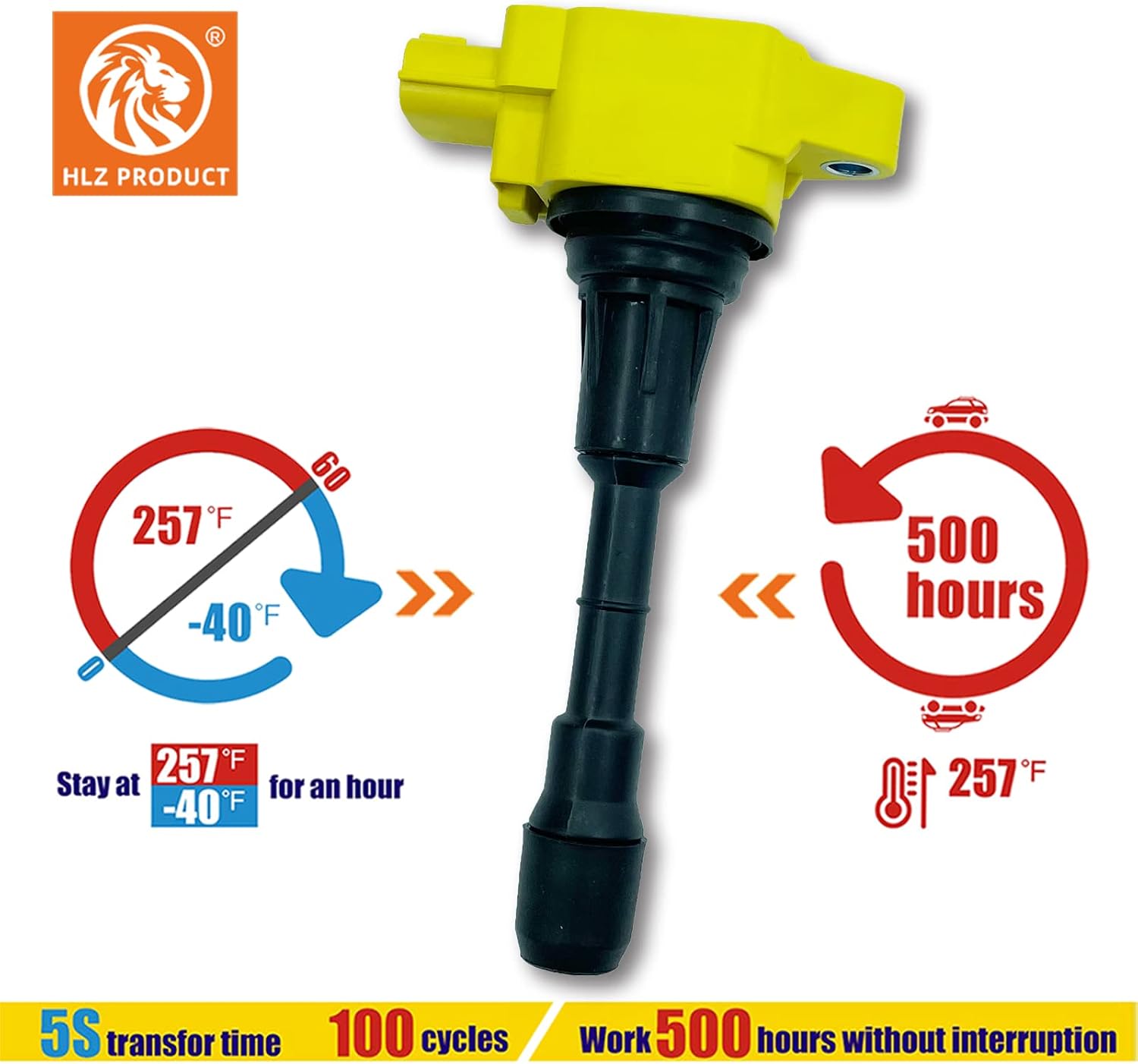 HIGH PERFORMANCE IGNITION COIL SET OF 6 22448-EY00A 22448EY00A UF-617 UF617 C1731 COMPATIBLE WITH NISSAN 370Z INFINITI EX37 FX37 G37 G37S M37 Q50 Q60 Q60S QX50 QX70 3.7 VQ37