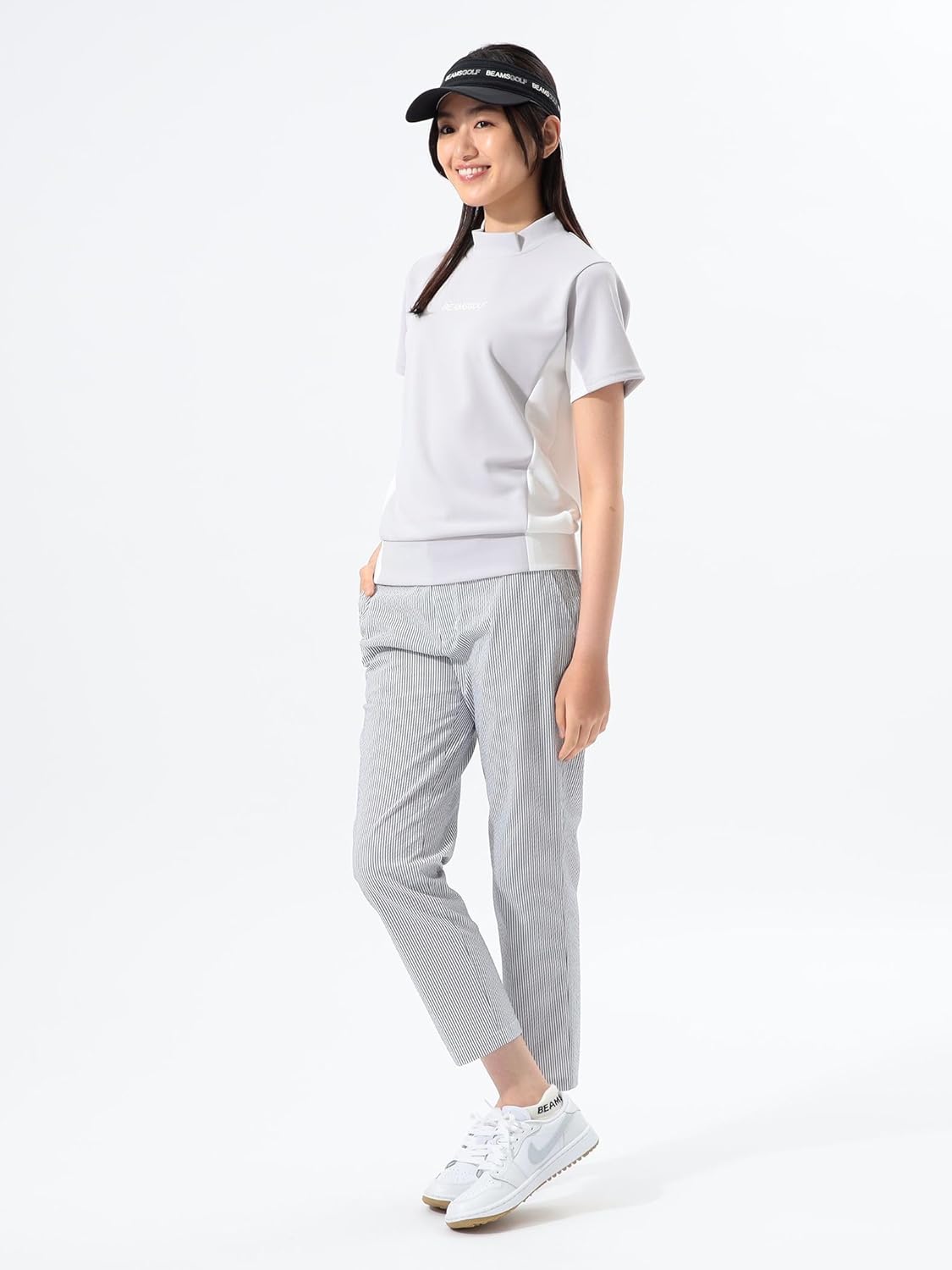 BEAMS - BEAMS GOLF タラッテｨ モックネックシャツ ビームスゴルフ] S/Sスウェット ORANGE LABEL バイカラー