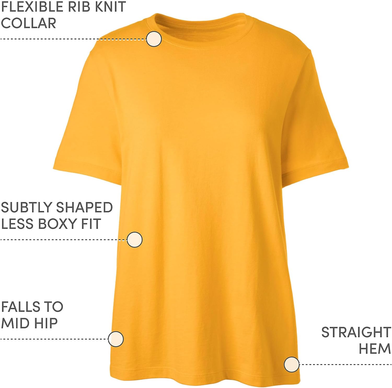 Lands' End Essentials Women's Short-Sleeve Soft Cotton T-Shirt - Tailored Feminine Fit - Image 4