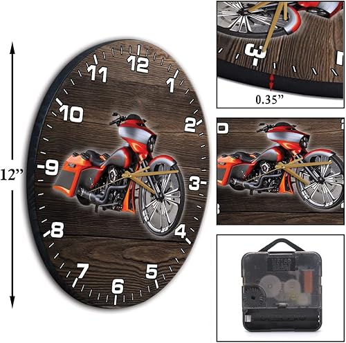 Miniatura 4 de Reloj de pared personalizado con foto para los amantes de los camiones grandes, semi camiones, reloj de madera de 12 pulgadas, decoración del hogar