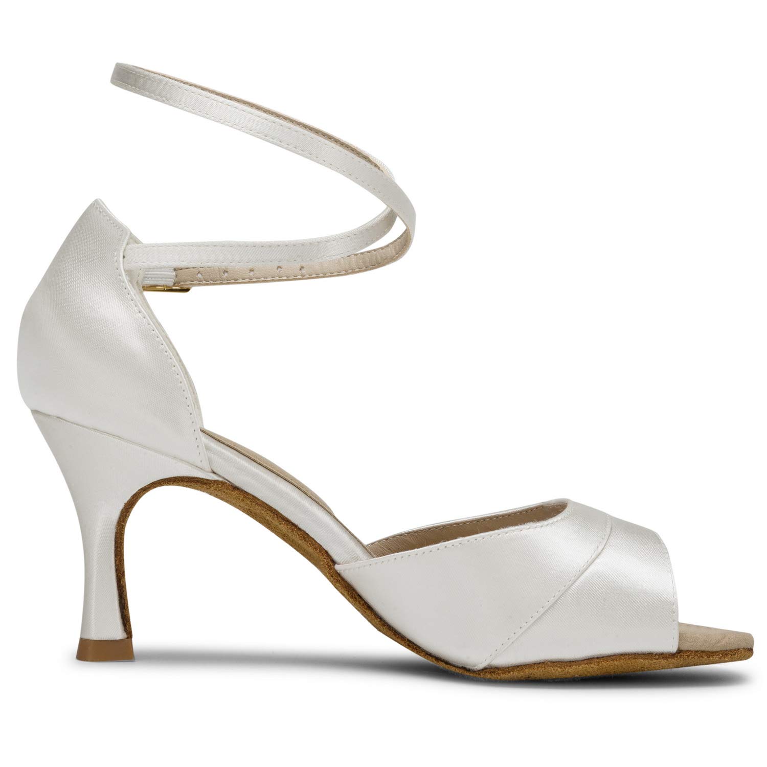 JIAJIA 20522 Damen Sandalen 7,5cm Ausgestelltes Heel Super-Satin Strass Latein Tanzschuhe
