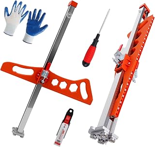 Foldable Drywall Cutting Tool, Dual Positioning Sheetrock Cutting Tool with 19 Built-in Metal Wheels and Nylon Handle, High Precision Metal Drywall Cutter Tool for Wall, Build, Decoration