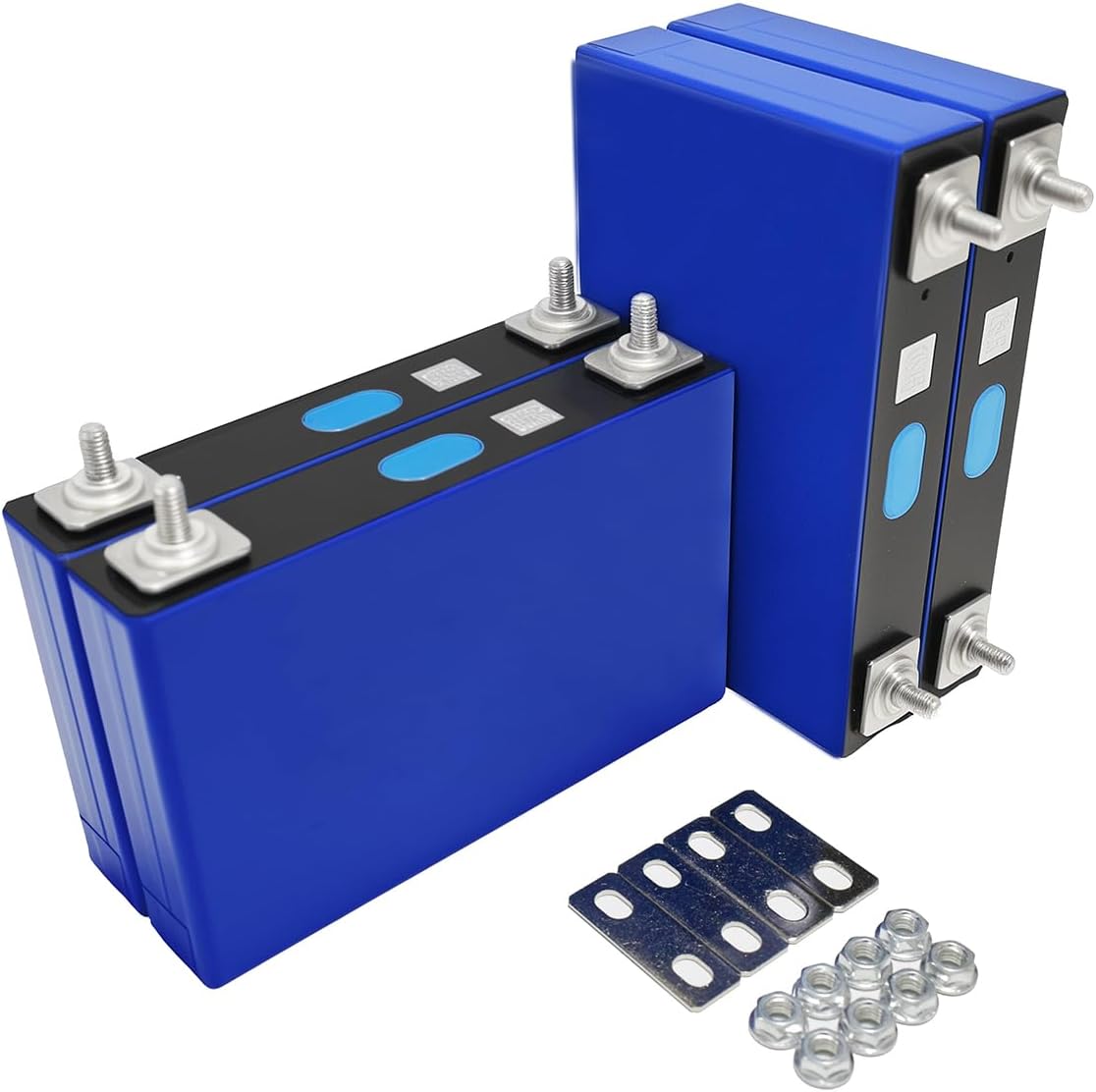 EVE 3.2V 32Ah Cells LiFePO4 Lithium Iron Phosphate LF32K Battery with M6 Studs,Busbars,Epoxy Board, M6 Nuts, Grade A 4000-15000 Cycles, 10+Year LifeSpan, Deep Cycle Rechargeable Battery Cells