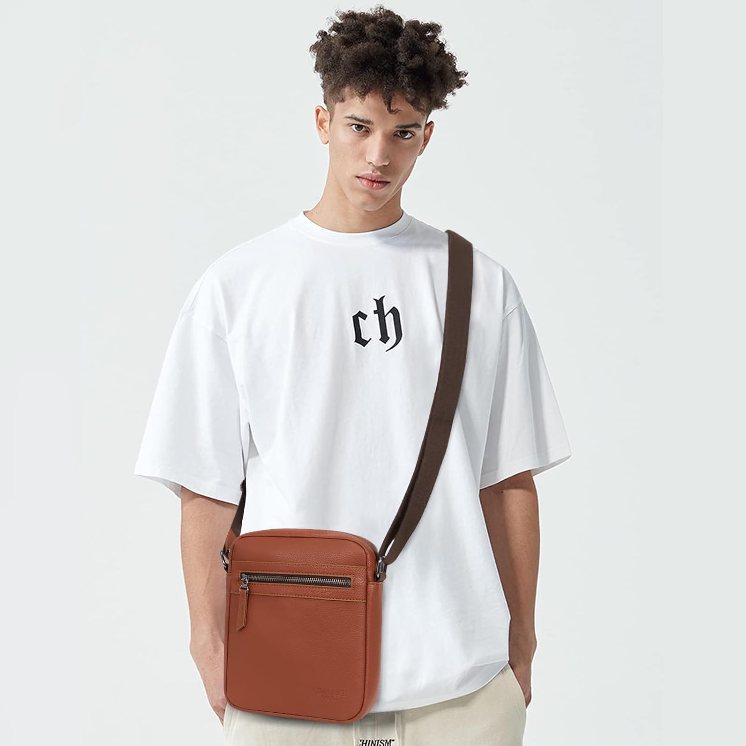 Small/Medium Crossbody bag for men shoulder bag mens purse satchel leather messenger bag gift man - Image 2