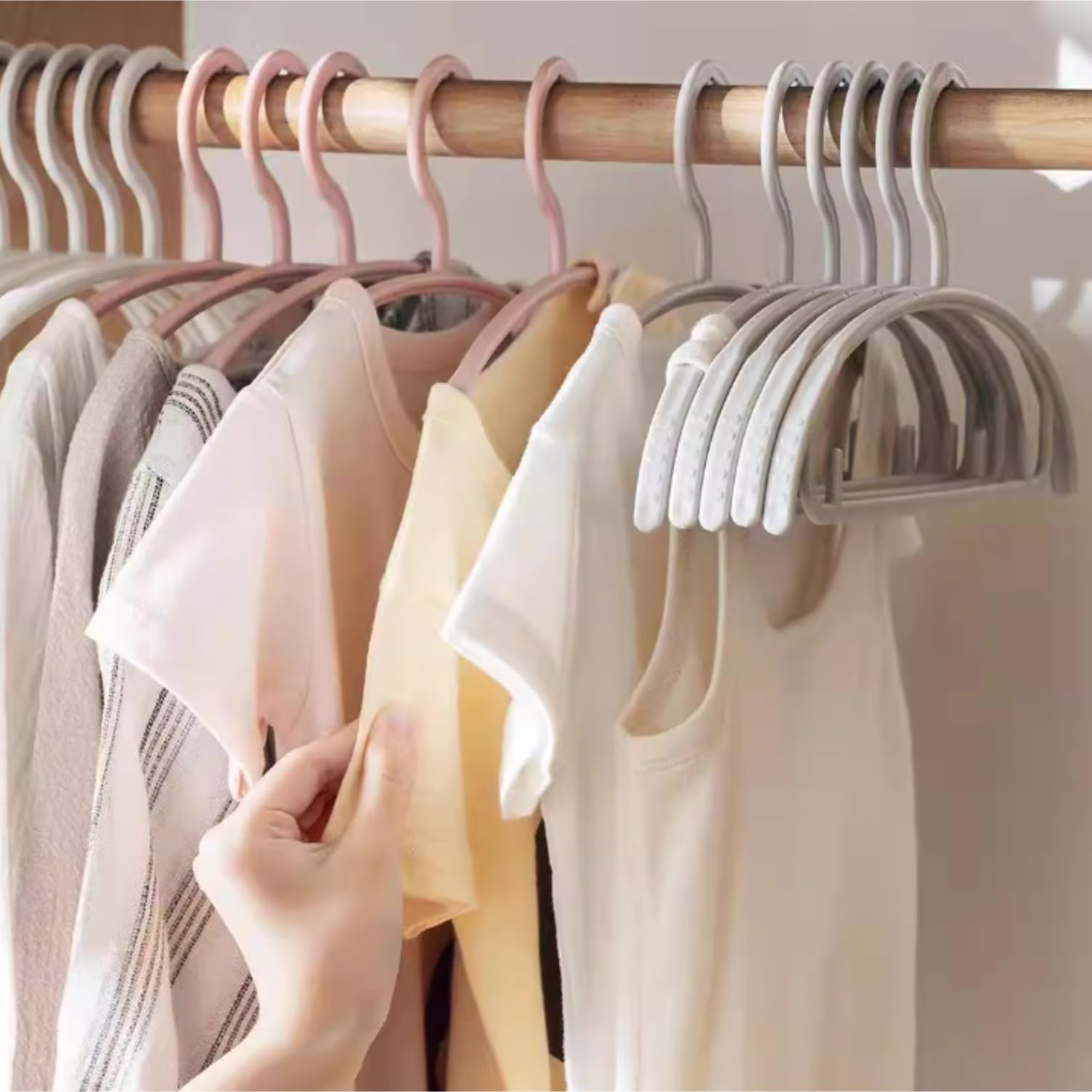 30 Uds Perchas para Ropa Organizador De Ropa Ultradelgado Antideslizante Que Ahorra Espacio Percha para Abrigos Que Ahorra Espacio para Sudadera(G)