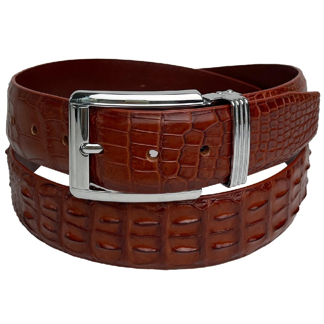 vinacreations AIIigator Belt Leather Strap Belts 1.5" Width Adjustment Removal Buckle Jean Dress Croc Handmade