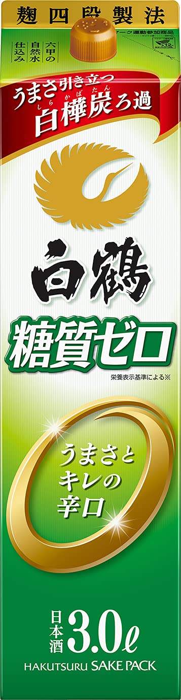 Amazon.co.jp: 白鶴酒造 白鶴 サケパック 糖質ゼロ 日本酒 3L 1ケース 