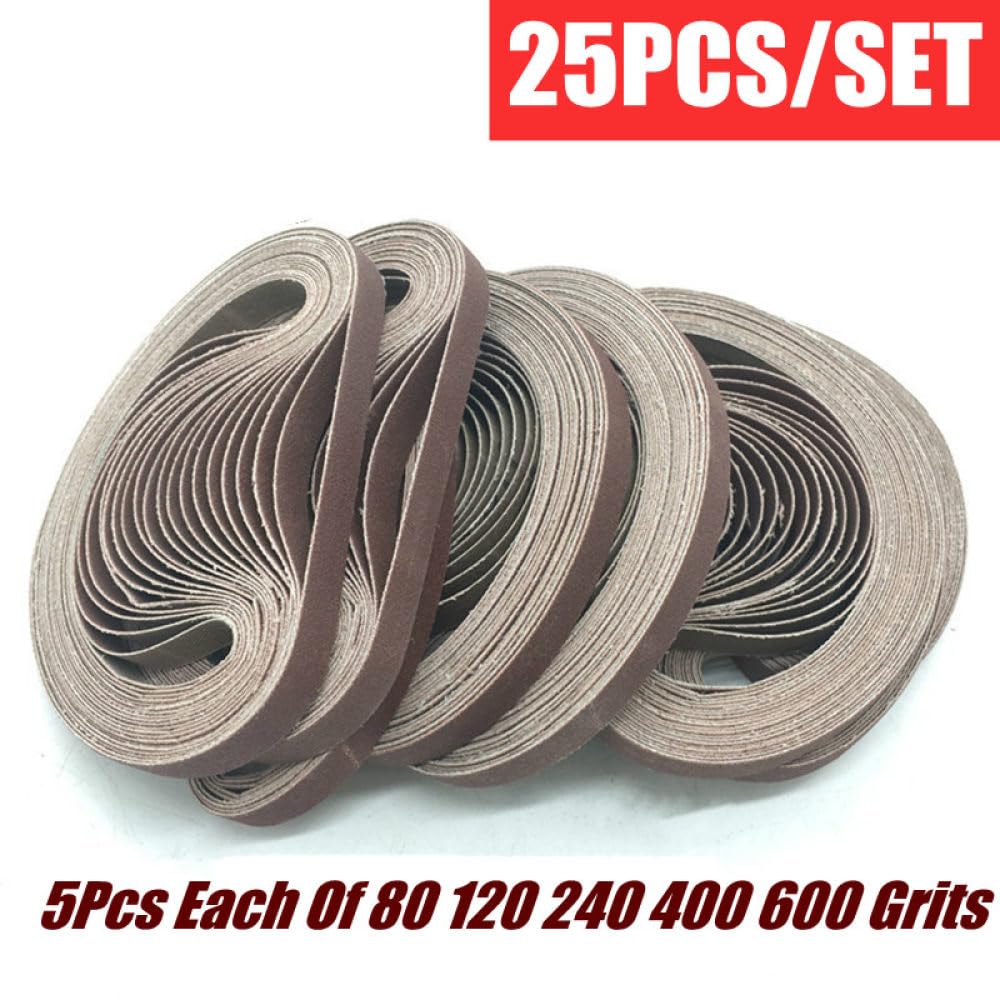 25 unids/set 10 * 330mm/15 * 452mm/13 * 457mm correas de lijado P40-P1000 banda de pantalla abrasiva para pulido de madera de Metal blando, 80 120 240 400 600x5,13x457mm