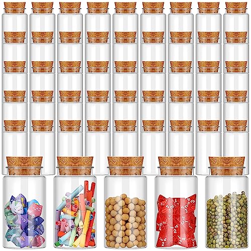 Maxdot 50 Pcs 4.4 oz Plastic Bottles with Cork Stopper Potion Bottle with Cork Spell Jars with Cork Sand Art...