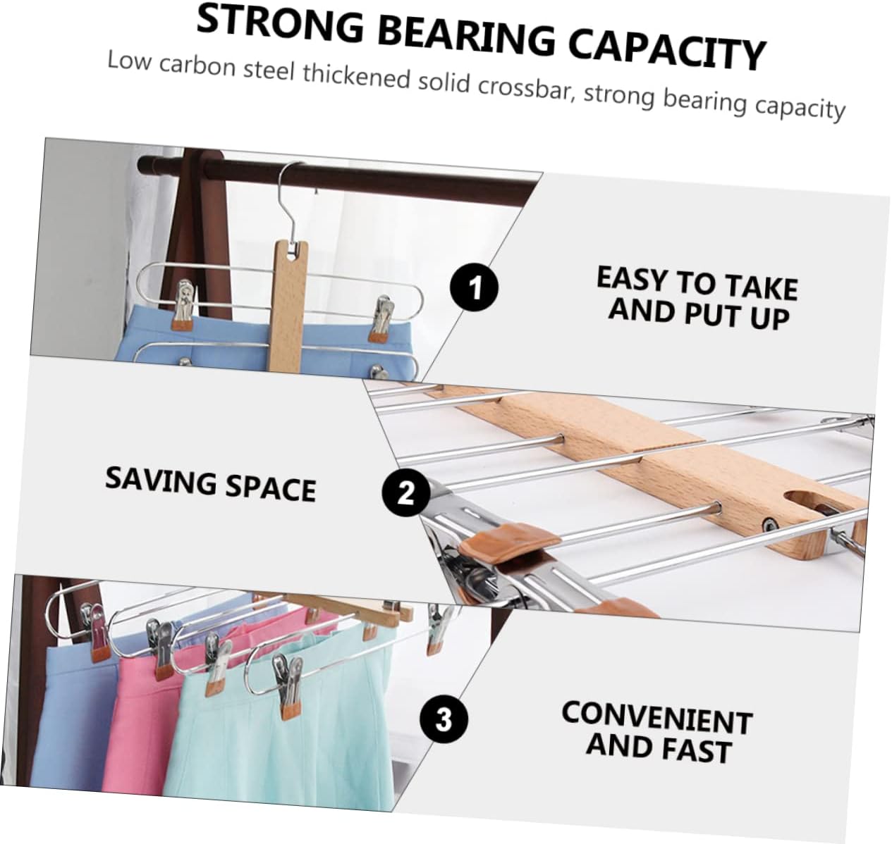 1pc Multifunctional Skirt Hangers Design for Space Saving Wardrobe for Pants Dresses and More Easy to Store