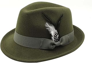 Chapeau Cowboy Décontracté Unisexe pour Oktoberfest 2025, Bavarois Feutré avec Plume, Idéal Festival Bière, Soirée Déguisée, Accessoire Homme Femme Vintage Carnaval, Halloween