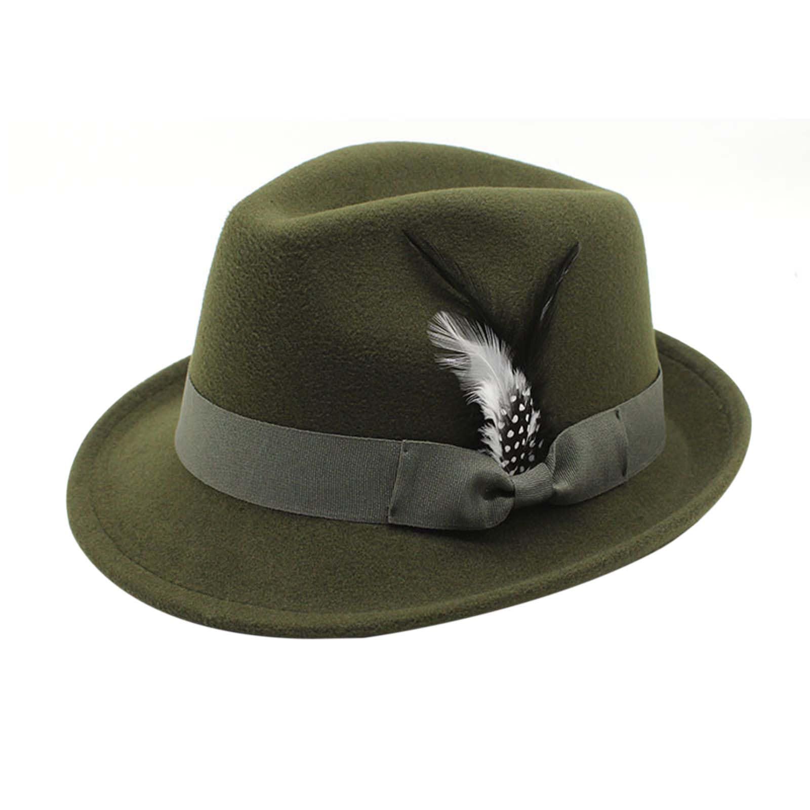 Traditional Oktoberfest Hat German Bavarian Hat Adult Fancy Dress Accessory for Men Women Street Dance Hats (Army Green, One Size)