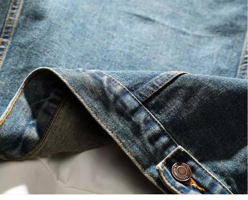 Veste en jean utility pour homme avec multi-pockets blouson