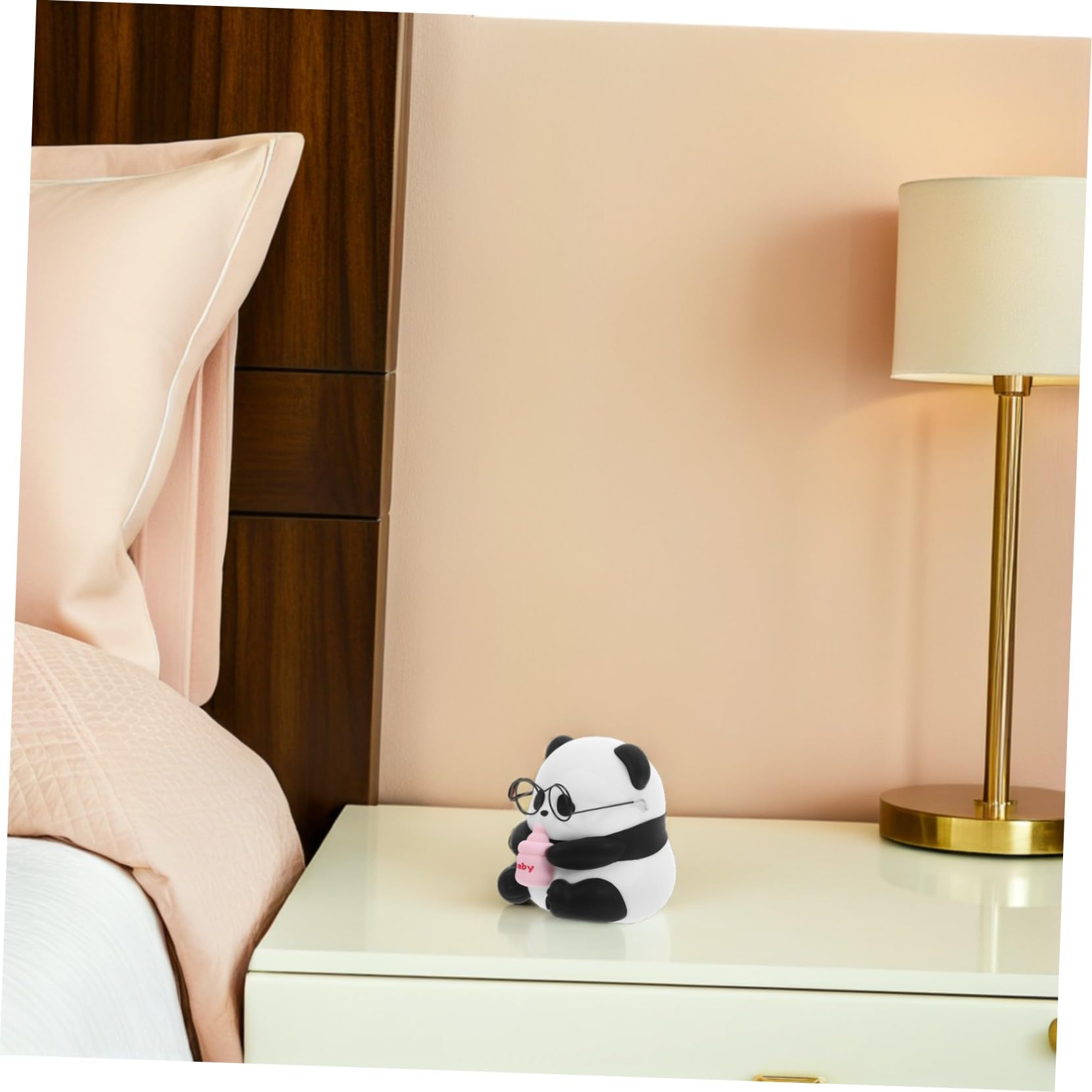 Housoutil Lámpara de Noche LED Panda Sentado Negro Recargable Tacto | Abs, PC y Silicona, Cable Type-c Incluido, Diseño Adorable para Guardería y Escritorio