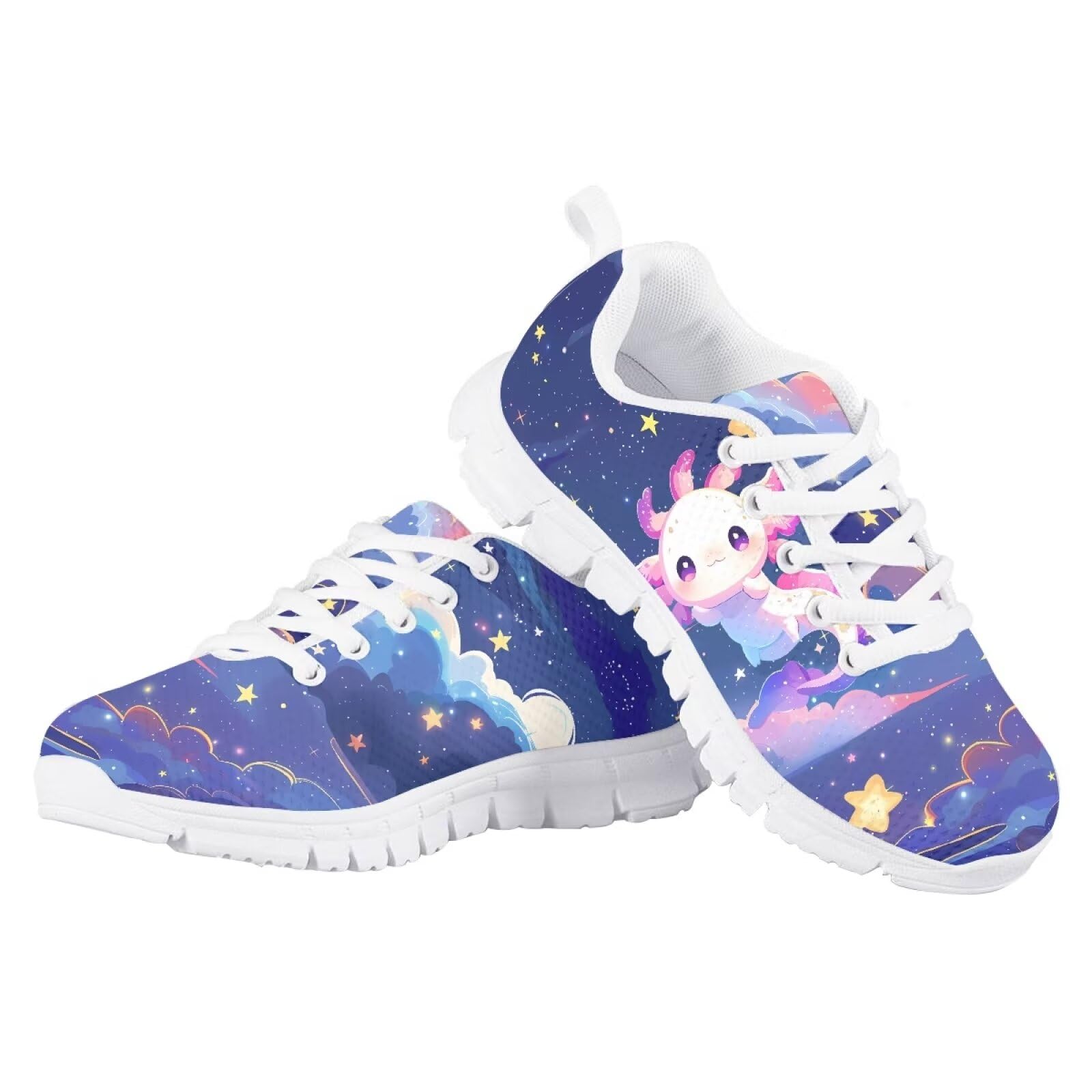 Guosanchn Axolotl Running Shoes Girls Size 3 Athletic Shoes Big Kids Breathable Outdoors Walking Shoes Lightweight Road Running Shoes School Student Shoes