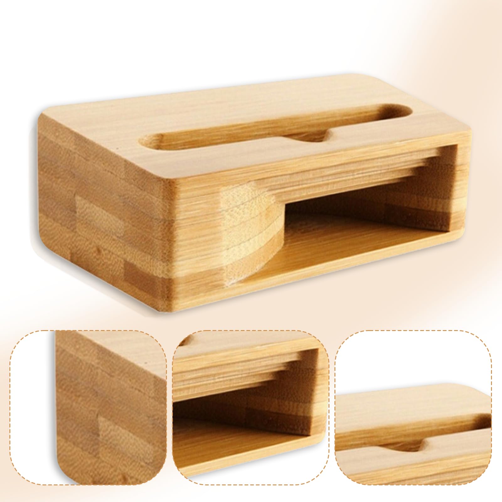 1 Stück Handy-Verstärker Tragbarer Holzlautsprecher Universeller Handyhalter Natürliche Lautsprecherbasis Desktop-Dekoration Standbox Geeignet Für Büro Wohnzimmer Schlafzimmer Arbeitszimmer