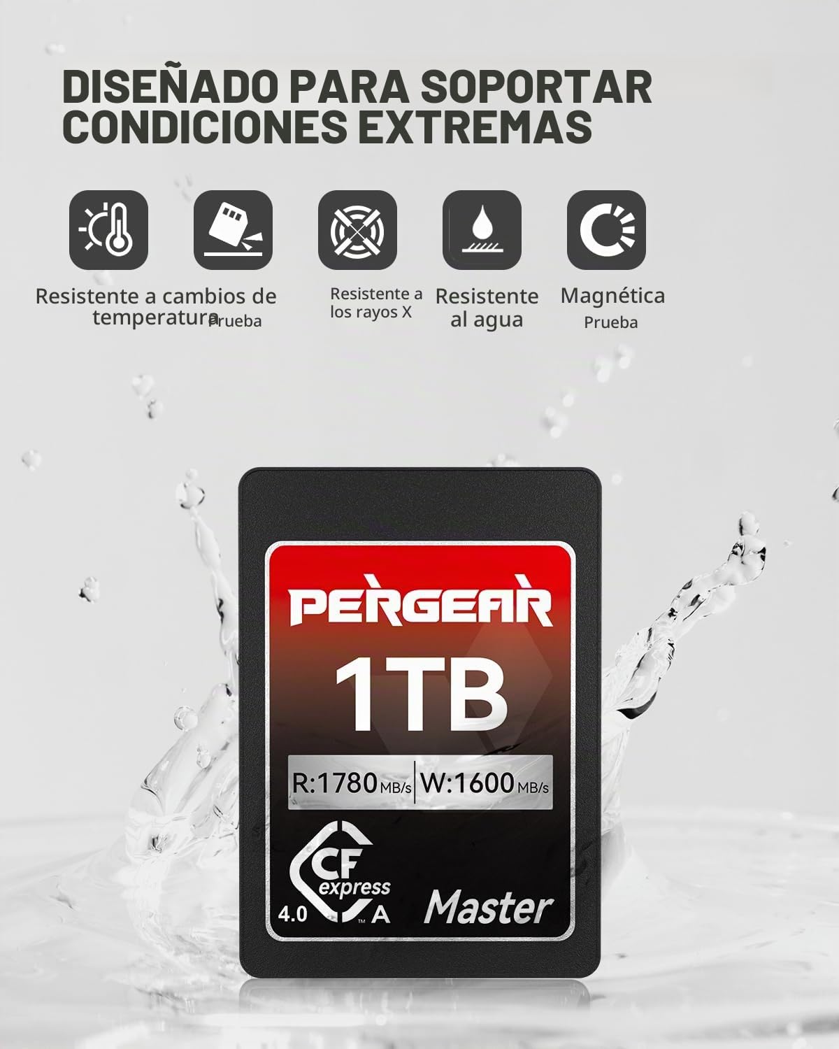 Pergear Tarjeta de memoria CFexpress 4.0 tipo A de 1 TB, velocidad de lectura de hasta 1780 MB/s y velocidad de escritura de 1600 MB/s para 4K 120P, 8K 30P (Master Series), compatible con cámaras Sony