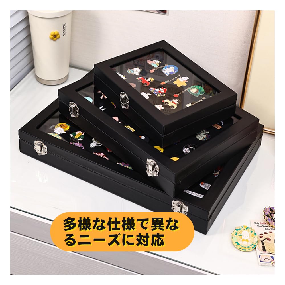 Amazon｜ピンバッジ収納ケース 透明窓付き ピンズ・バッジ・メダル収納