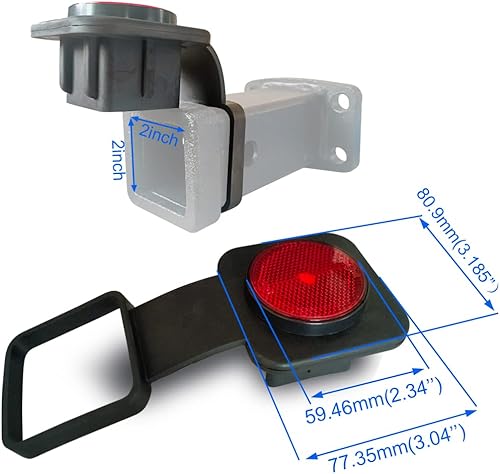 Miniatura 2 de Cubiertas de enganche de remolque de 2 pulgadas, cubierta de enganche con reflectante, cubiertas universales de enganche de advertencia para