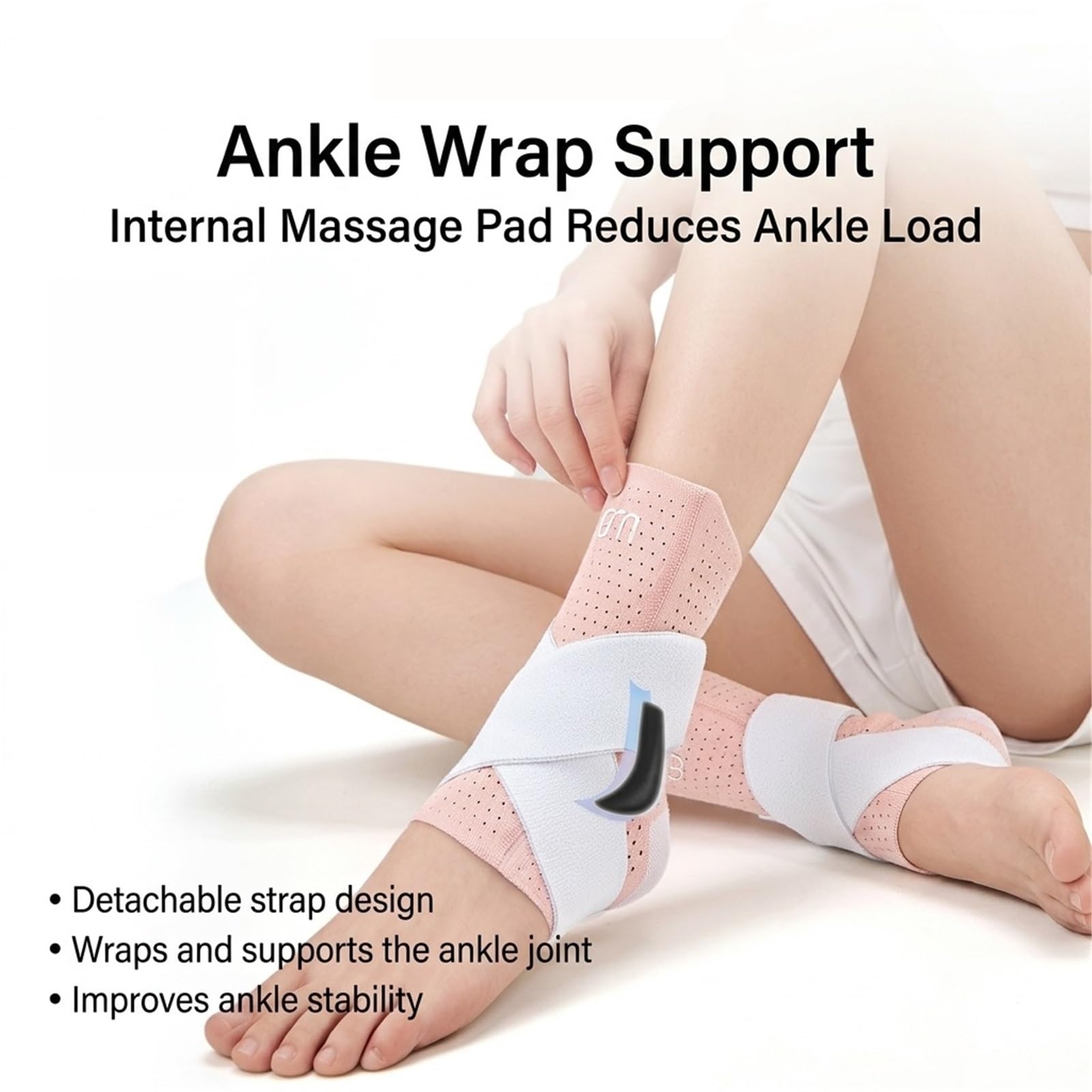 Generisch Sprunggelenkbandage mit Seitenstabilisatoren, mit atmungsaktivem Stoff, für Sport und tägliches Gehen, Modell CJDW1182 (M)