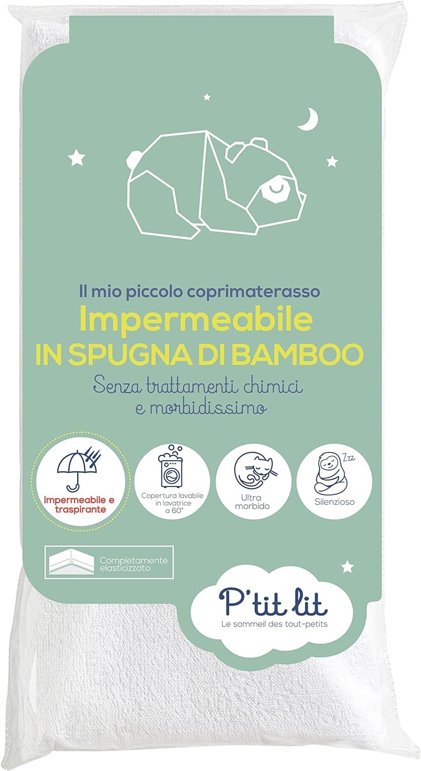 P'TIT LIT - Matelas Bébé Indispensable - 60x120 cm - Climatisé : 1 Face Été / 1 Face Hiver - Oeko Tex® & Protège Matelas Bébé Bamboo | Alèse Imperméable 60x120 cm - Viscose Douce et Soyeuse