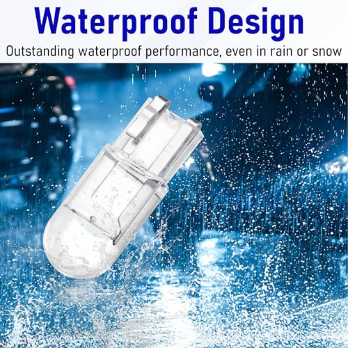 Image of ecocstm 30 PCS Car 194 LED Bulbs, 168 2825 W5W T10 Wedge COB LED Replacement Bulb, Error Free Interior Bulb for Dashboard Light, Dome Lights (Blue)
