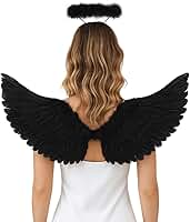 Kit Fantasia Asa De Anjo E Tiara Com Led Carnaval Festa Halloween Adulto